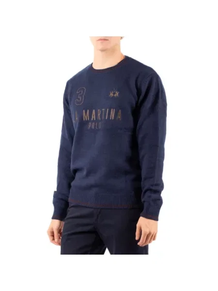 Sweter La Martina niebieski