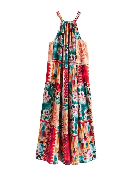 Next Rochie de vară verde petrol / mauve / portocaliu caisă / orange roșu