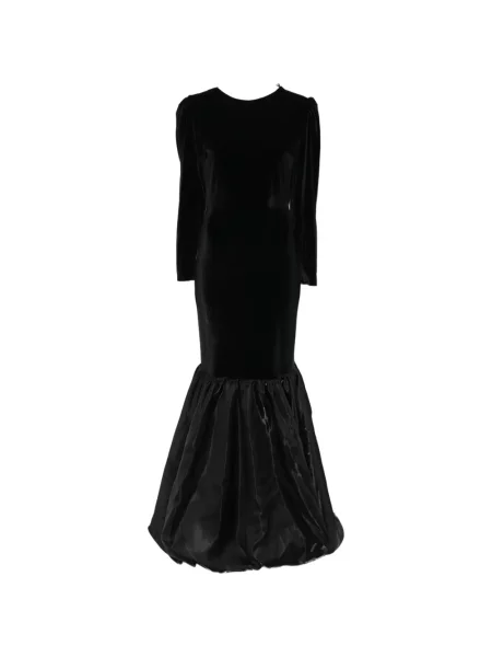 Rochie Miau By Clara Rotescu de catifea cu volane de costum negru