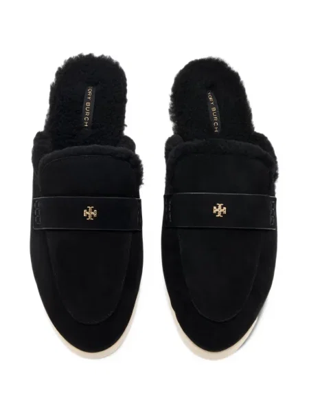 Mules Tory Burch από δέρμα προβάτου μαύρο