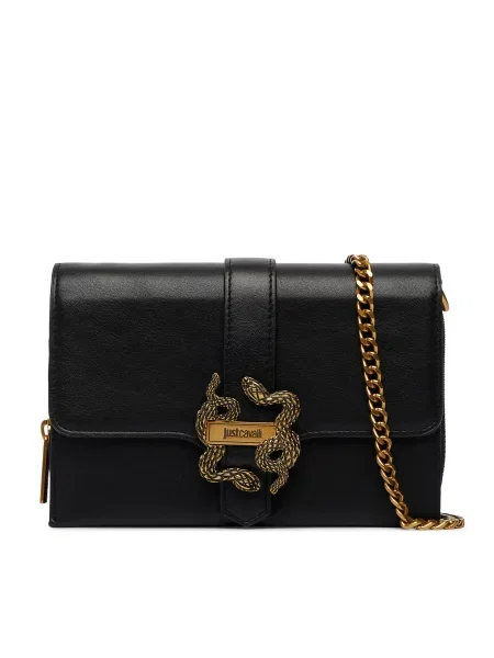Just Cavalli crossbody torbica iz umetnega usnja črna