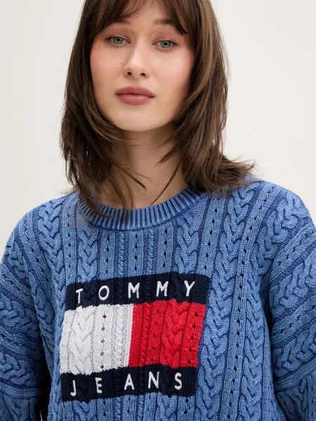 Tommy Jeans пуловер дамски от синьо