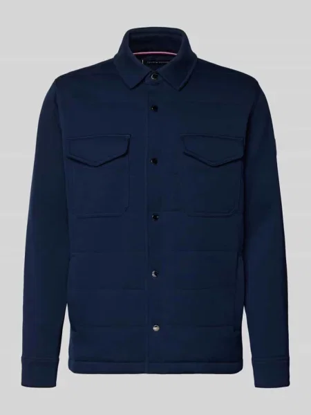 Bluza rozpinana o kroju regular fit z mieszanki bawełny Tommy Hilfiger granatowa