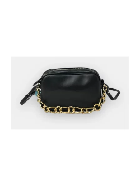 Lniana torebka Red Valentino czarna
