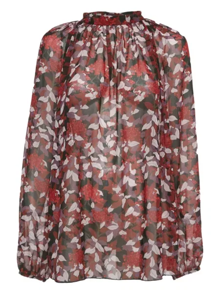 Bluză Giamba cu model floral cu imagine roșu