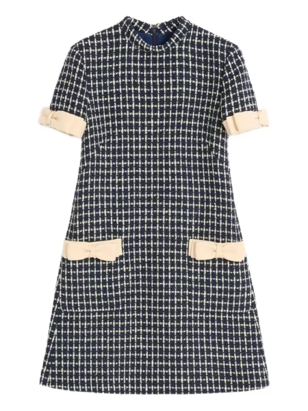 Rochie mini Valentino Garavani scurtă de costum albastru