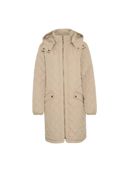 Kurtka Cream z kapturem norki beżowa