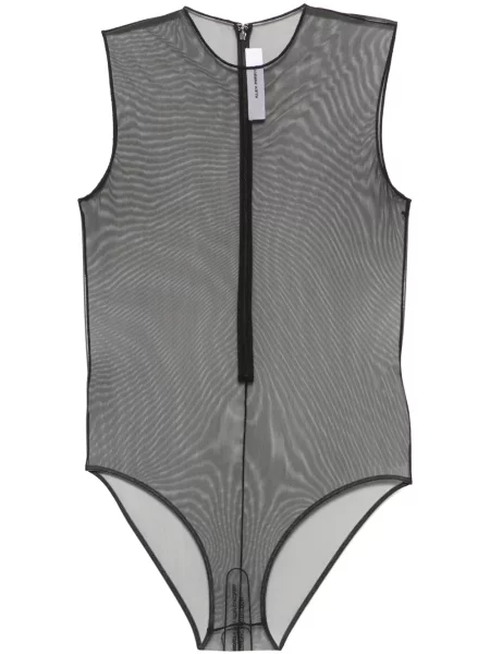 Body Alex Perry cu decolteu rotund plasă negru