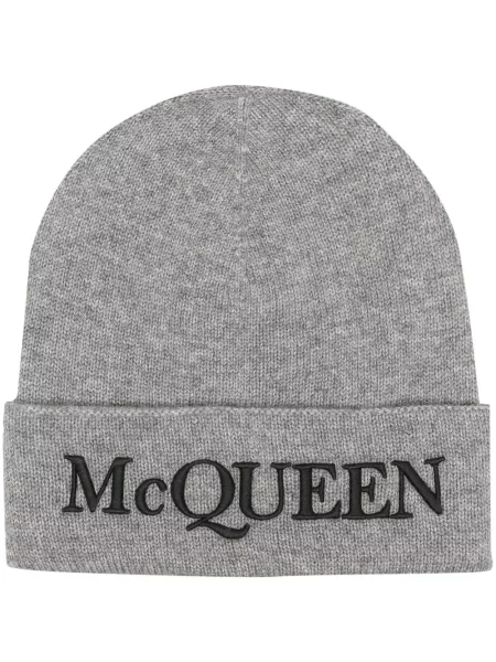 Căciulă Alexander Mcqueen cu broderie gri