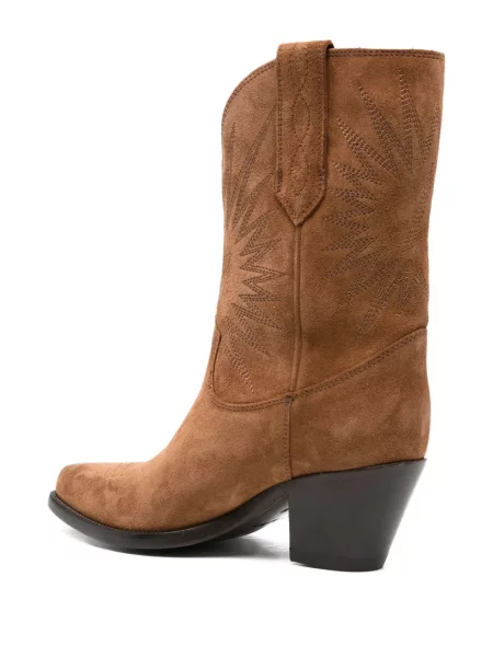 Botine Golden Goose din piele de căprioară auriu