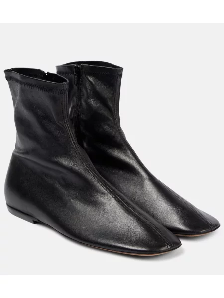 Cizme scurte Dries Van Noten din piele negru