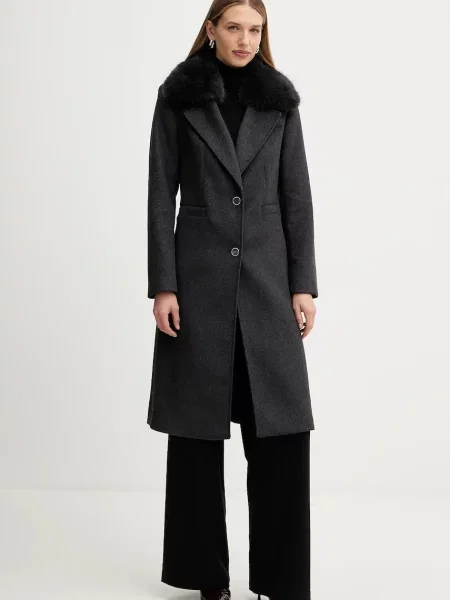 Futro Guess wełniane szare