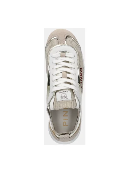 Sneakersy Pinko skórzane beżowe