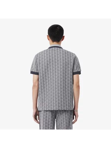 Lacoste Koszulka Polo Z Żakardowym Monogramem I Classic Fit szary