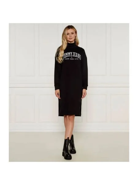 Tommy Jeans Rochie VARSITY negru