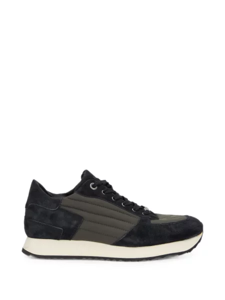 Matlasat sneakerși Moorer din piele de căprioară negru