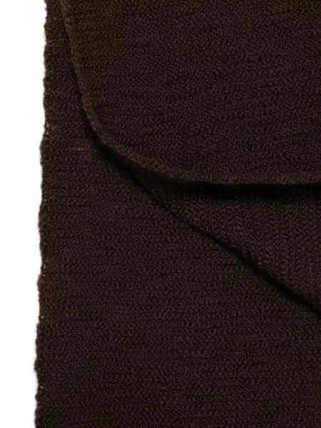 Πλεκτός κασκόλ Semicouture με κρόσσια chunky καφέ