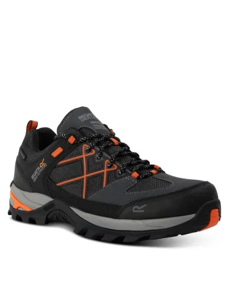 Pánske trekové topánky REGATTA Samaris III Low granite/blaze orange oranžová