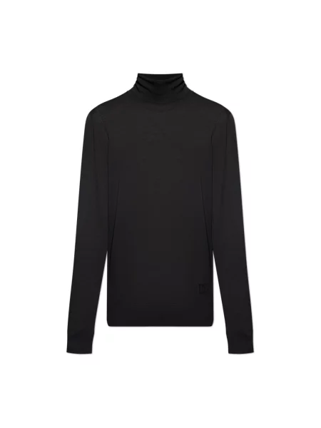 Sweter z golfem Dolce And Gabbana wełniany do golfa czarny