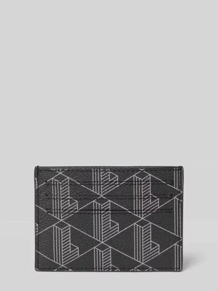 Etui na karty z imitacji skóry model ‘MONEY PIECES’ Lacoste czarny