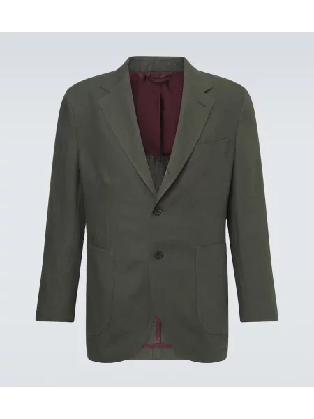 Laneni enoredni laneni blazer Rubinacci zelena