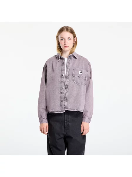 Camasa Carhartt WIP W Georgia Shirt Jacket Black/ Hortensia Garment Dyed XS negru
