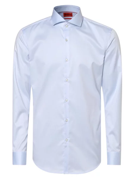 Koszula biznesowa o kroju slim fit z czystej bawełny model Kason' Hugo błękitna