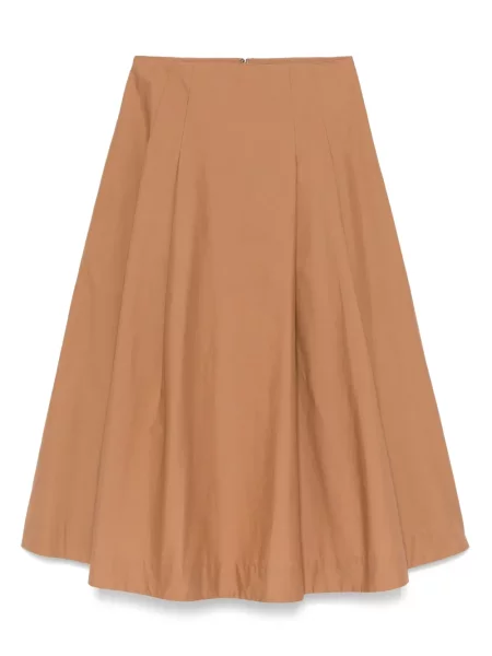 Fusta plisata Nude plisată până la genunchi maro
