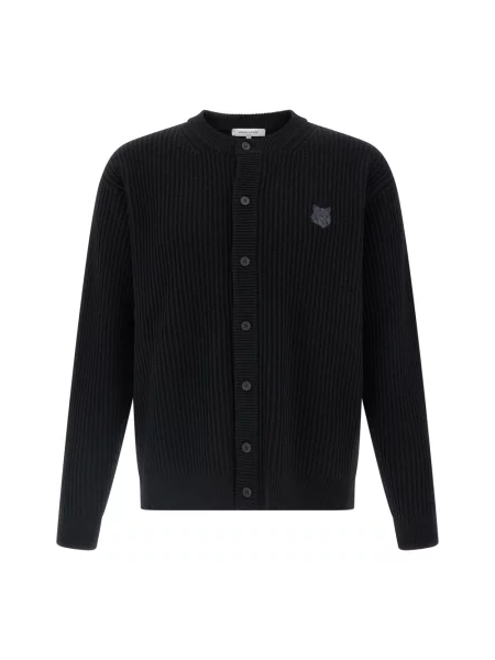 Kardigan Maison Kitsune wełniany czarny