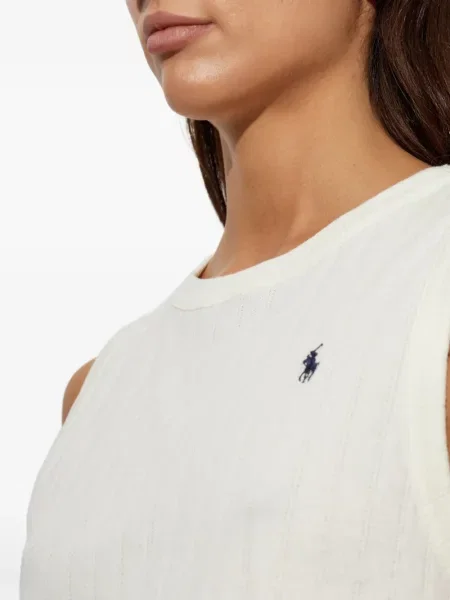 Tricou polo Polo Ralph Lauren cu broderie din dantelă în carouri albastru