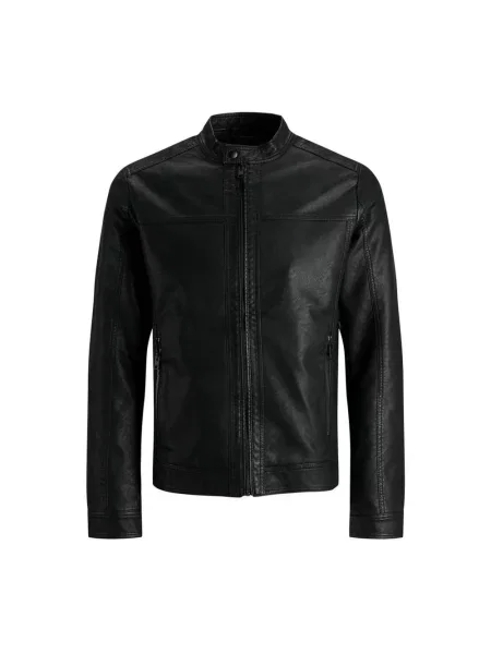 Kurtka skórzana Jack & Jones czarna