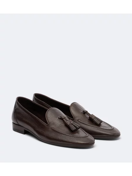 Pantofi loafer The Row din piele maro