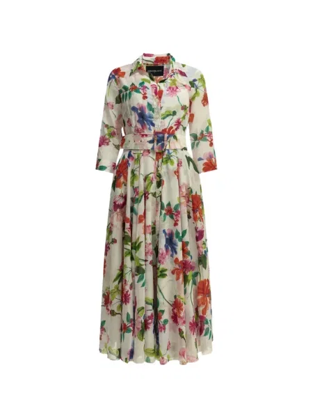 Rochie Samantha Sung cu model floral cu imagine alb