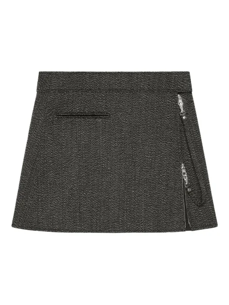 Fusta mini Courreges din tweed gri