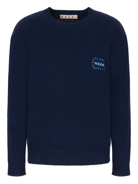 Pulover Marni cu decolteu rotund albastru