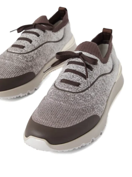 Sneakerși Brunello Cucinelli tricotate maro