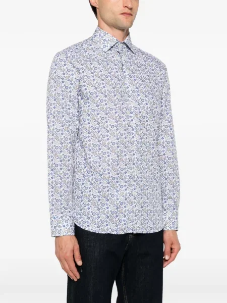 Lung cămașă Etro cu model floral cu imagine alb