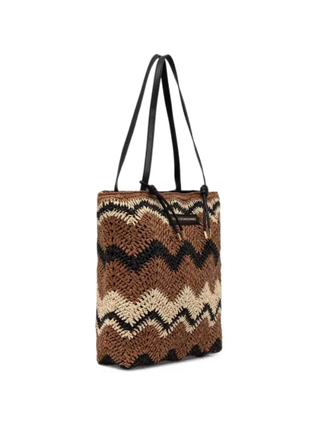 Πλεκτή τσάντα shopper Lola_casademunt με αυτόγραφο καφέ