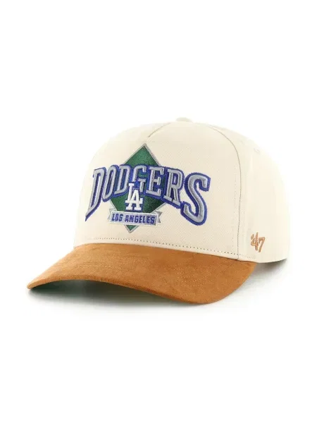 Шапка с козирка 47 brand MLB Los Angeles Dodgers с апликация бежово