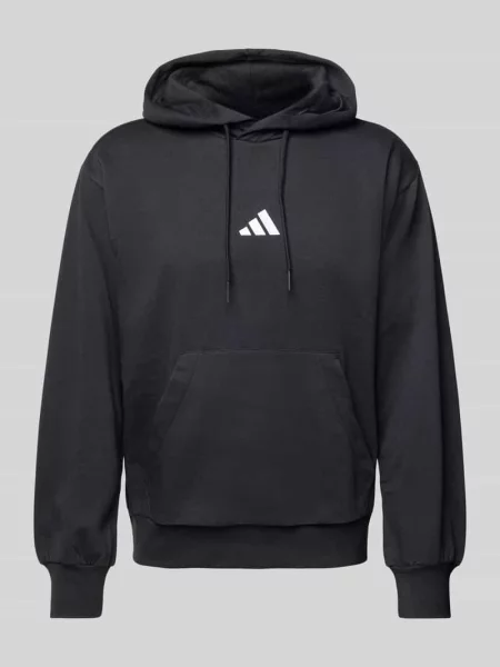 Adidas bluza Feelcozy z kapturem z aplikacją czarny