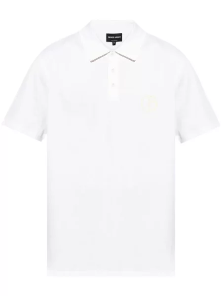 Polo Giorgio Armani cu broderie alb