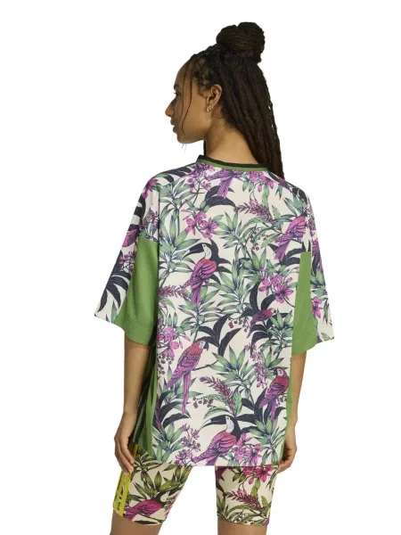ADIDAS SPORTSWEAR Tricou funcțional ADIDAS x FARM RIO PREMIUM bej deschis / deschis / fucsia / negru verde