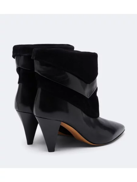 Cizme scurte Isabel Marant din piele de căprioară negru