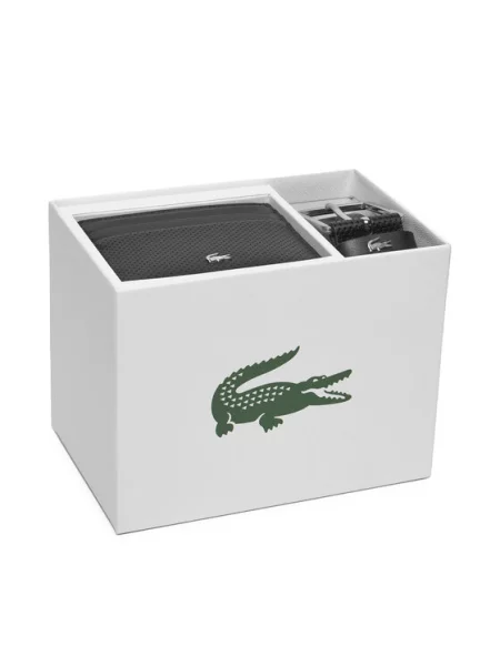 Lacoste Set futrola za kartice i remen crna