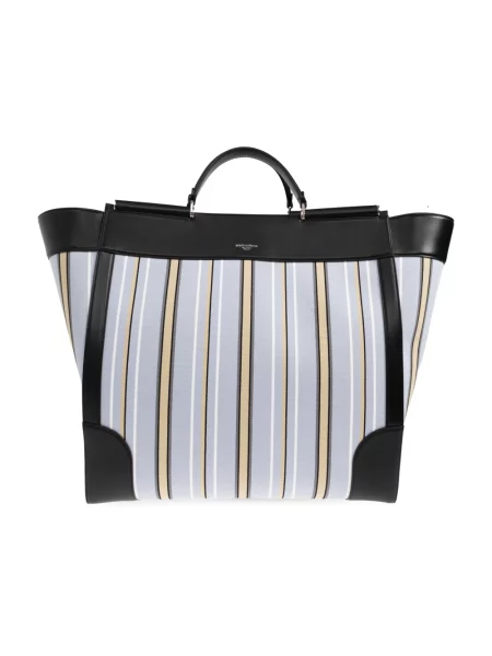 Torba Dolce And Gabbana w paski żakardowa niebieska