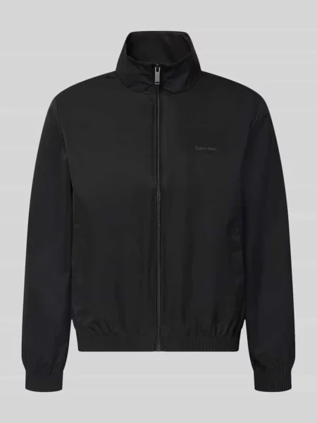 Kurtka ze stójką i logo Ck Calvin Klein czarna