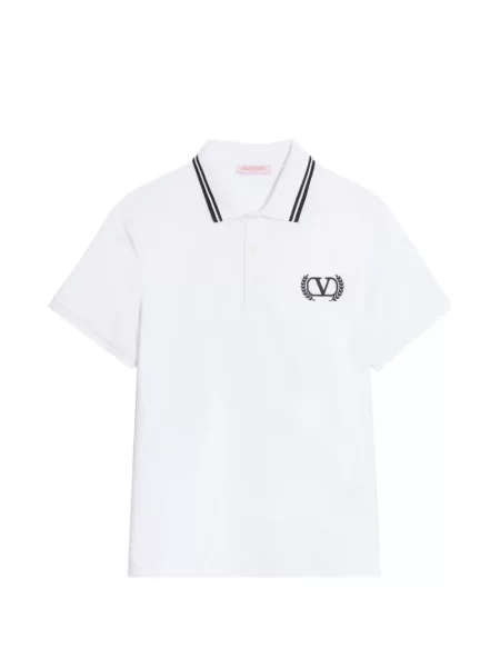 Tricou polo Valentino Garavani cu broderie alb