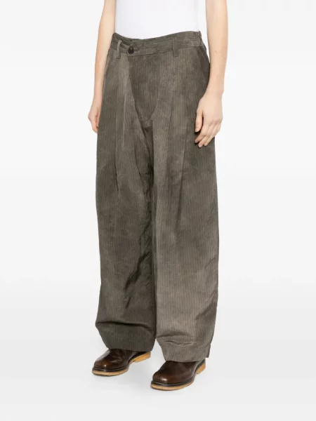 Dungat subțire pantaloni Ziggy Chen plisate maro