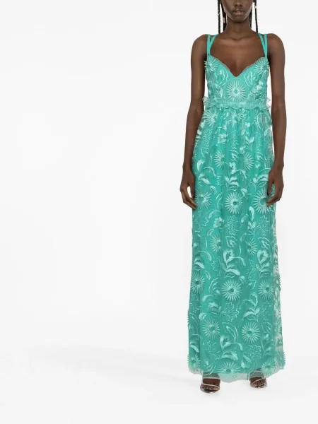 Sukienka maxi Alberta Ferretti w kwiatki koronkowa