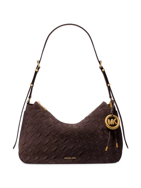 Geantă Michael Kors din piele de căprioară țesută maro